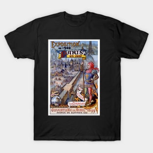 Paris Vintage 1900 Exposition Advertising World Showcase Print T-Shirt